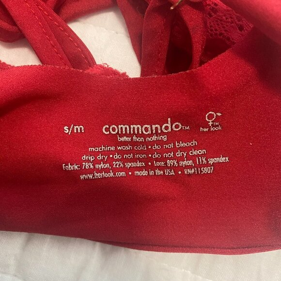 Commando Red Stretchy Lace Bra Size Small/Medium - Picture 2 of 4